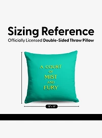 A Court of Mist and Fury Logo Drop Throw Pillow
