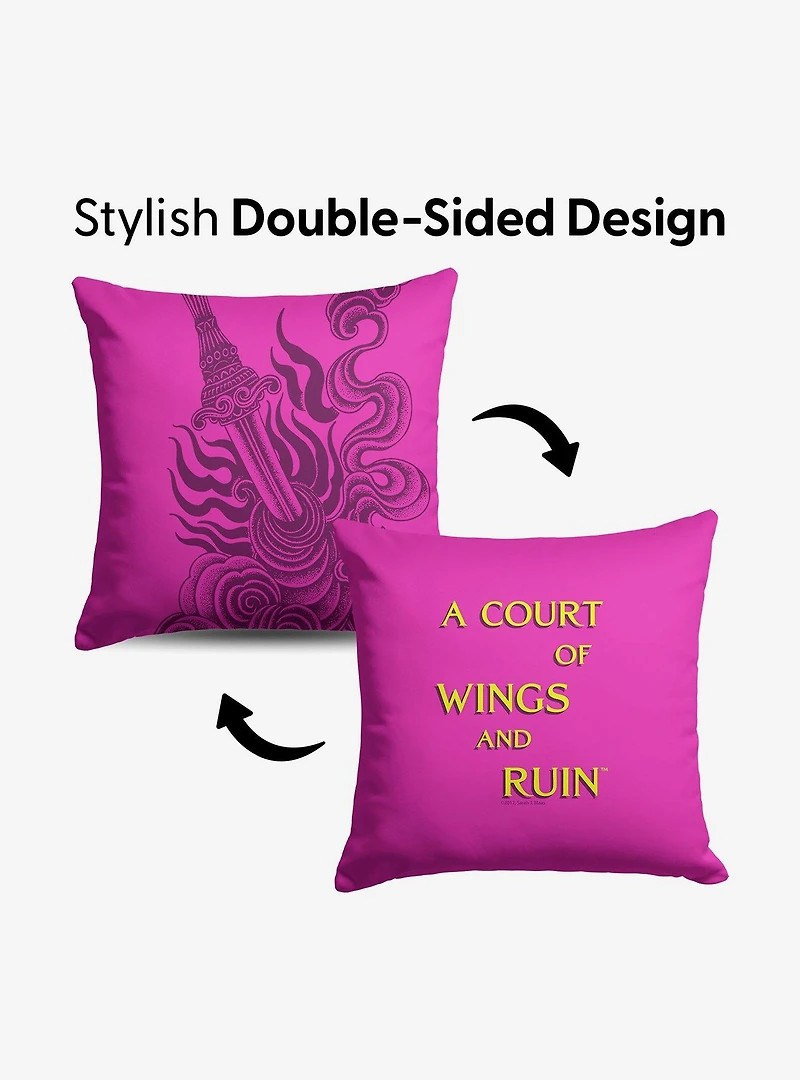 A Court of Wings and Ruin Logo Drop Throw Pillow