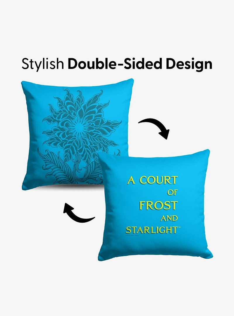 A Court of Frost and Starlight Logo Drop Throw Pillow