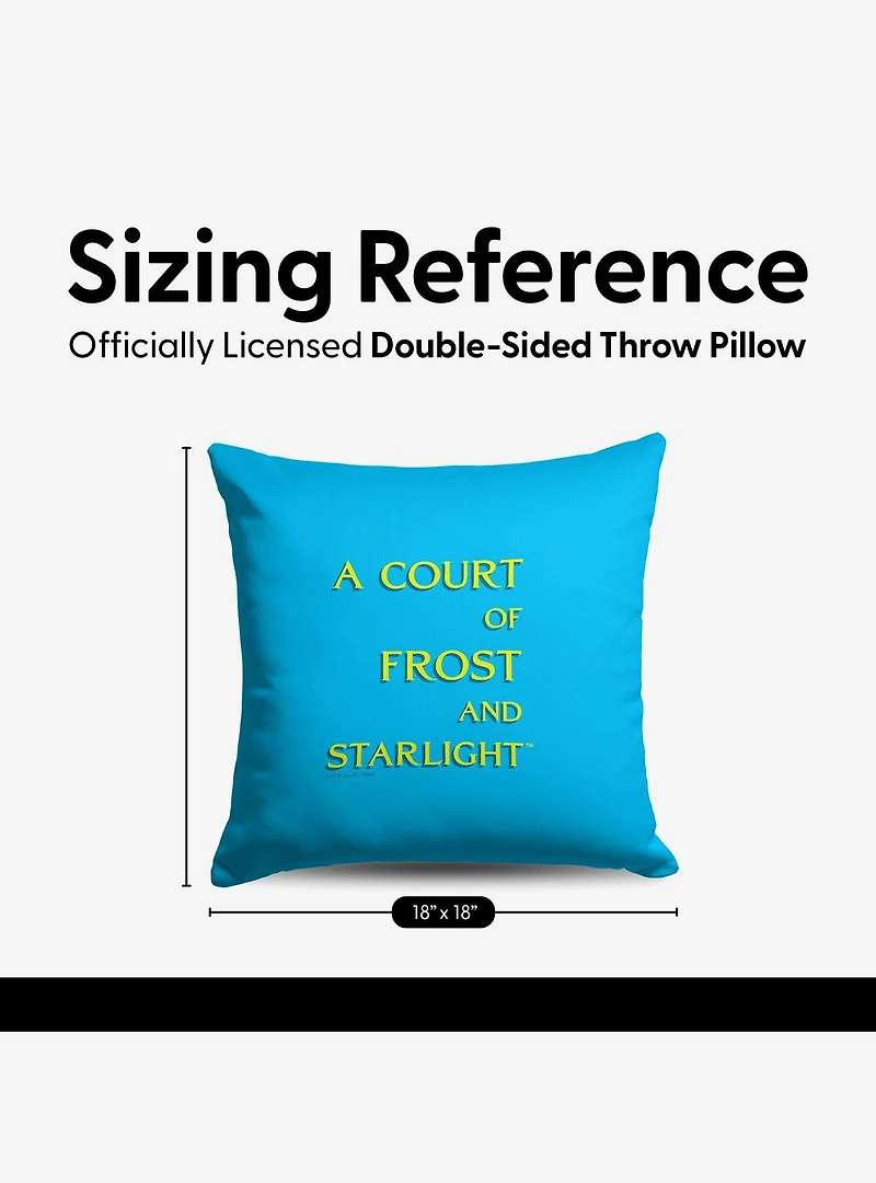 A Court of Frost and Starlight Logo Drop Throw Pillow