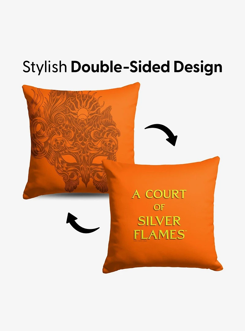 A Court of Silver Flames Logo Drop Throw Pillow