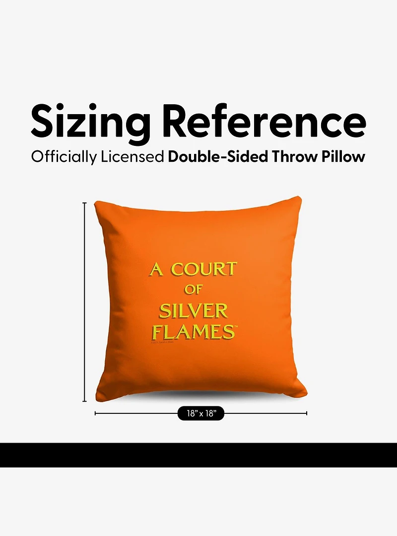 A Court of Silver Flames Logo Drop Throw Pillow