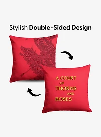 A Court of Thorns and Roses Logo Drop Throw Pillow