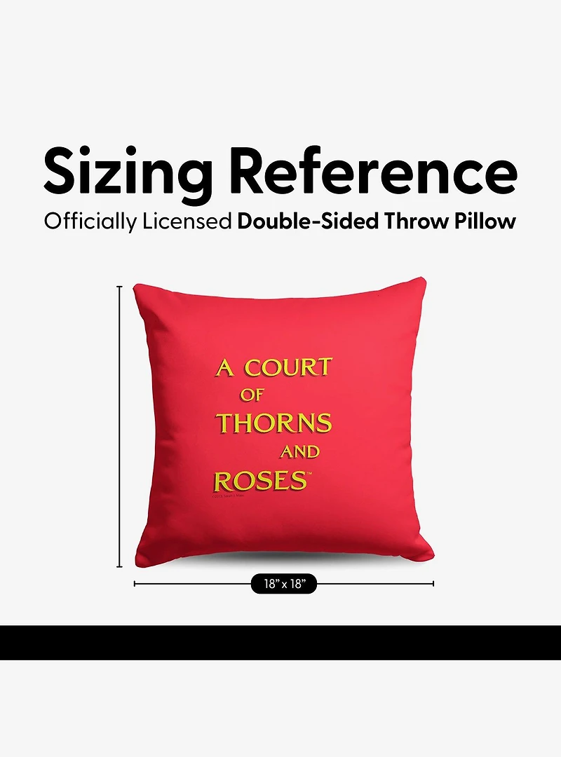 A Court of Thorns and Roses Logo Drop Throw Pillow
