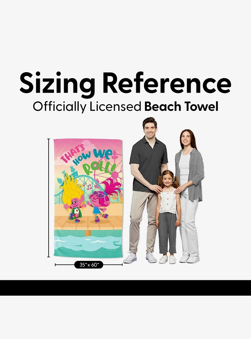 Trolls That's How We Roll! Sand Free Beach Towel