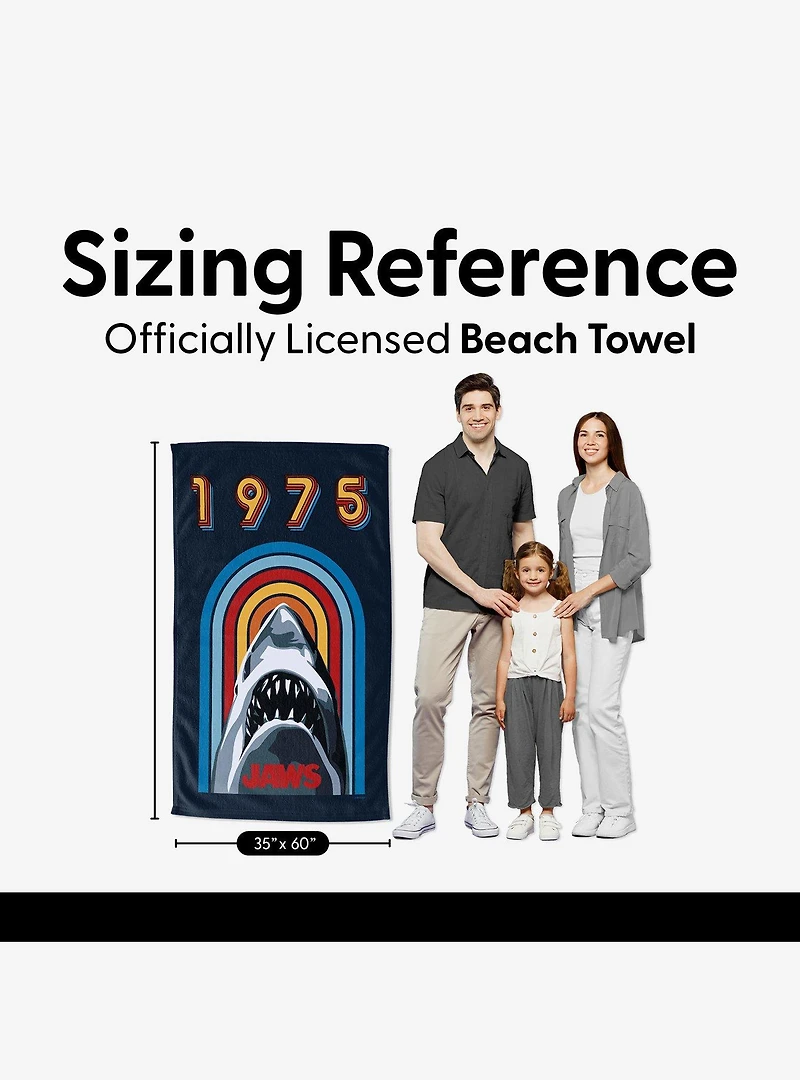 Jaws Rising Shark Sand Free Beach Towel