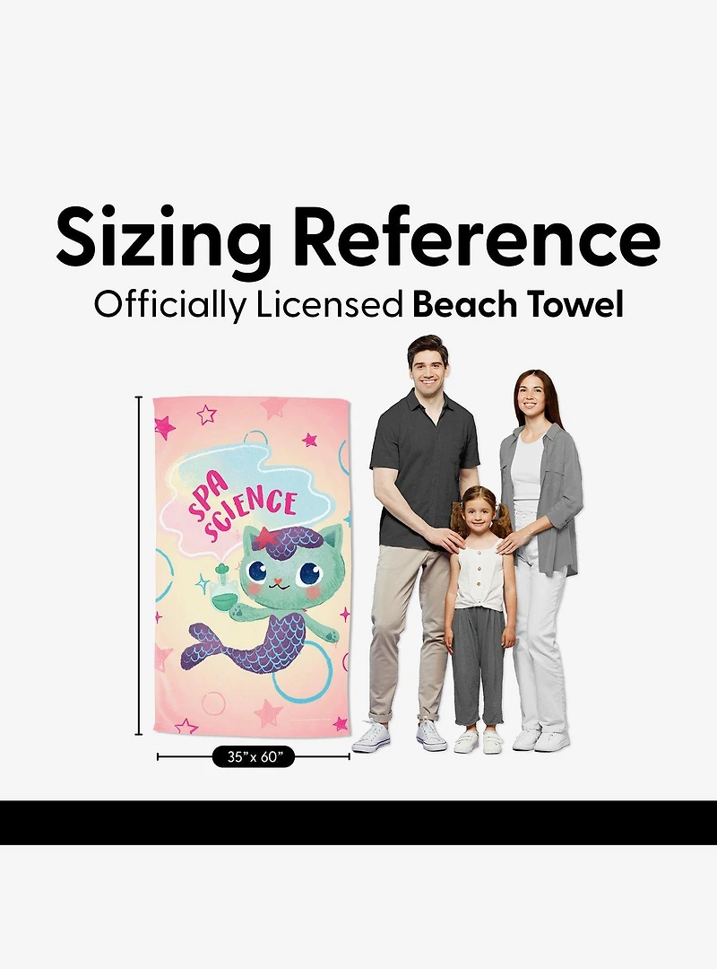 Gabby's Dollhouse SPA Science Sand Free Beach Towel