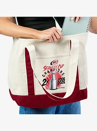 NHL Carolina Hurricanes Stanley Cup Multi-Champ Trophy Case Tote Bag Red