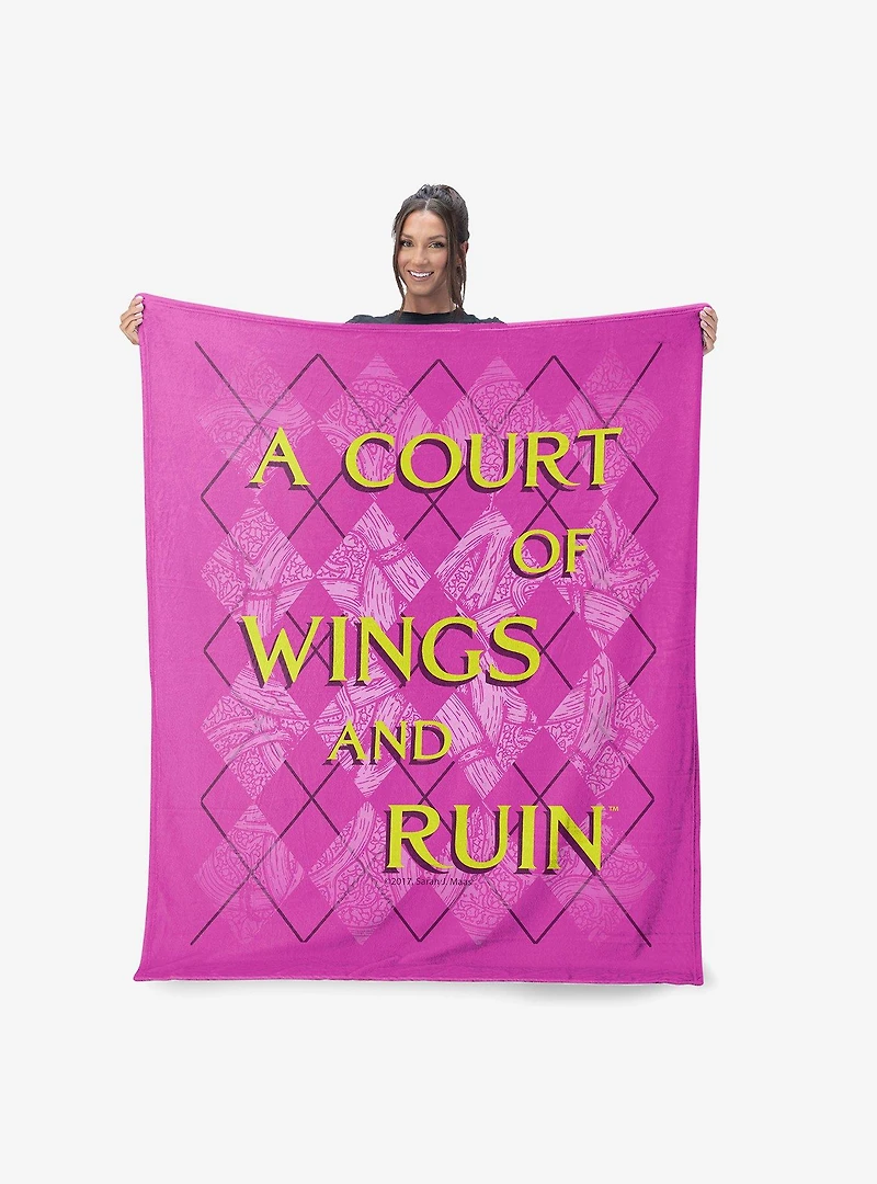 A Court of Wings and Ruin Diamond Florals Silk Touch Throw Blanket