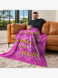 A Court of Wings and Ruin Diamond Florals Silk Touch Throw Blanket
