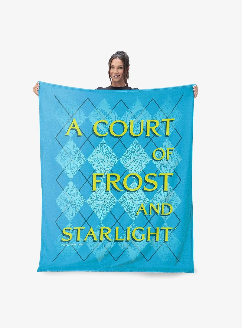 A Court of Frost and Starlight Diamond Florals Silk Touch Throw Blanket