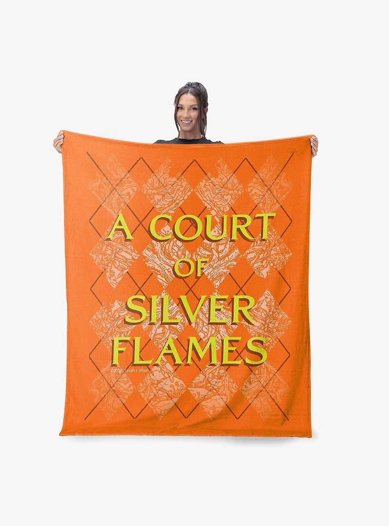 A Court of Silver Flames Diamond Florals Silk Touch Throw Blanket