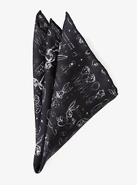 Looney Tunes Bugs Bunny Black Silk Pocket Square