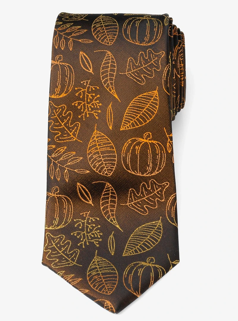 Fall Spice Men's Brown Silk Tie