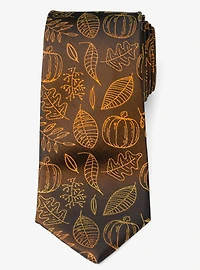 Fall Spice Men's Brown Silk Tie