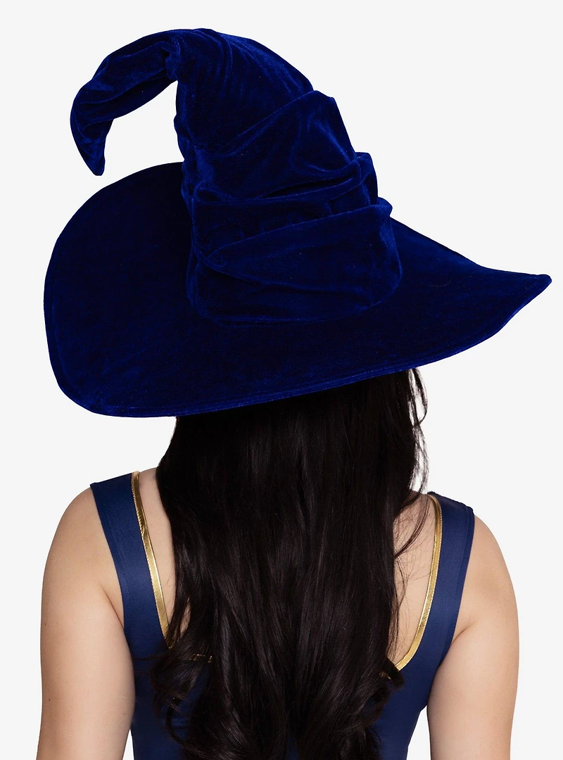 Velvet Ruched Witch Hat Royal Blue