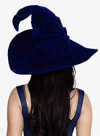 Velvet Ruched Witch Hat Royal Blue