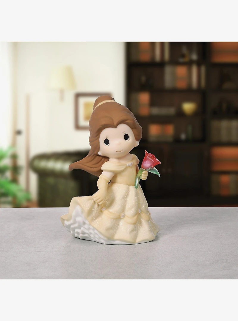 Precious Moments Disney Belle With Glass Rose Figurine