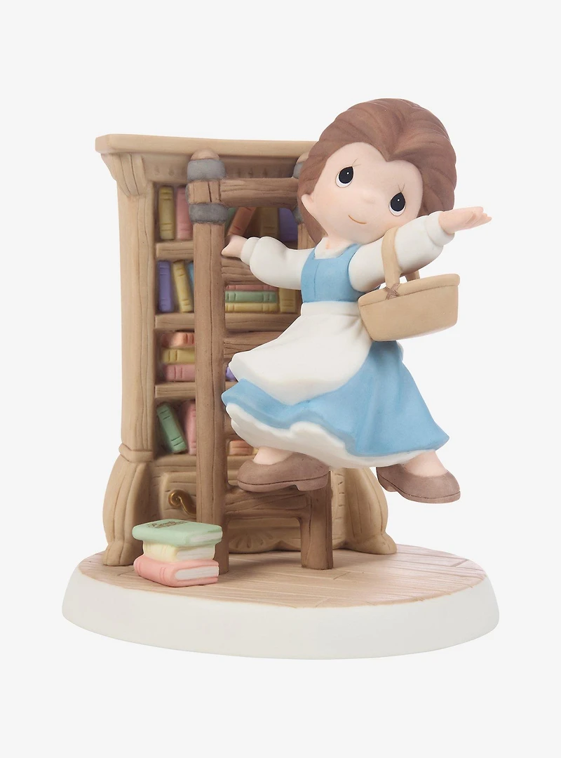 Precious Moments Disney Belle In Library On Ladder Figurine