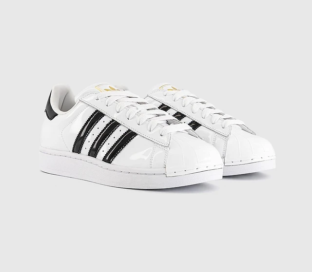 Adidas Superstar II Trainers White Black Patent - Men's | King's Cross