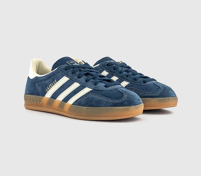 adidas gazelle silver green womens Gazelle Indoor Shoes Night Indigo/Off White/Gold Metallic  Karen Walker