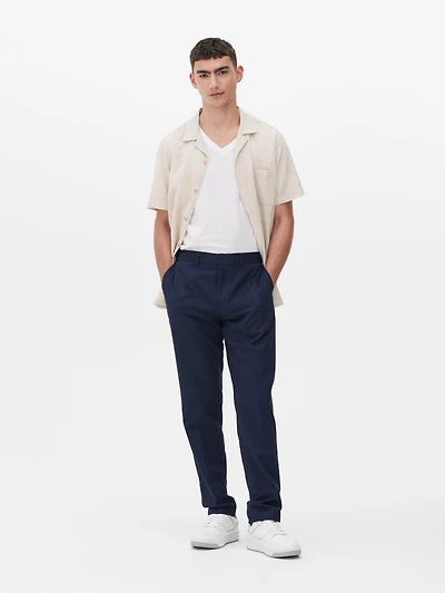 Men's Navy Dressy Twill Pants