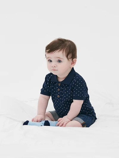 Short Sleeve Printed Polo Shirt