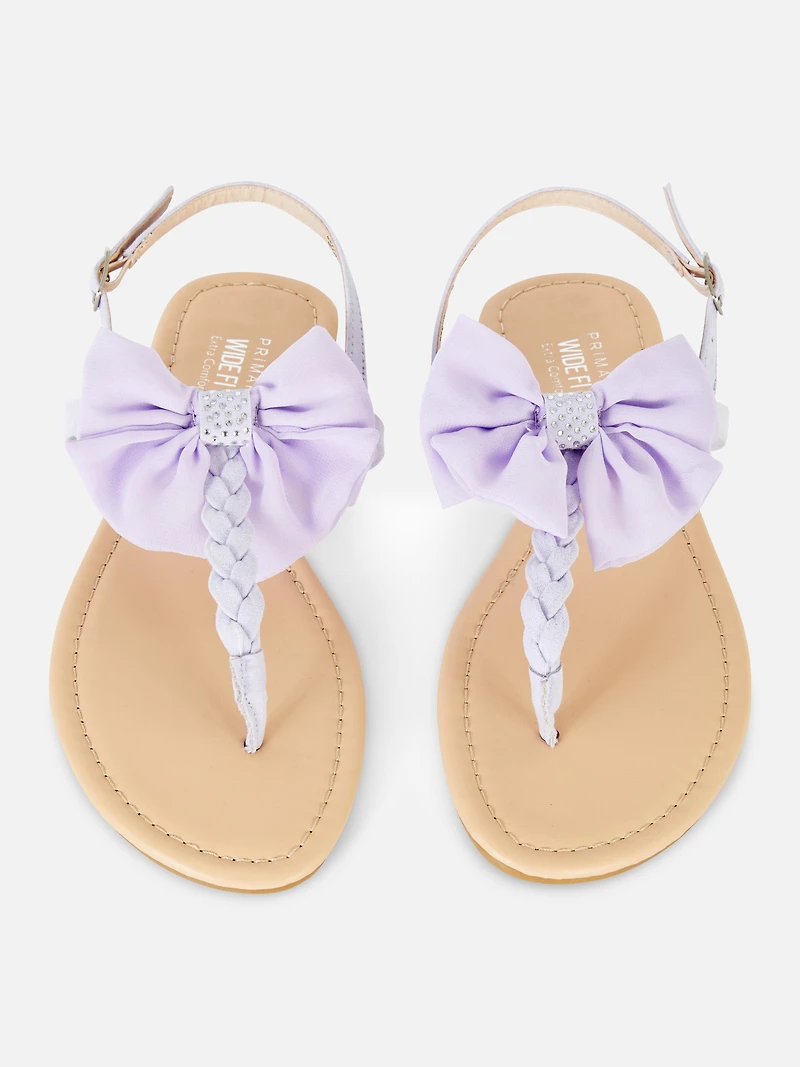 Wide Fit Chiffon Bow Sandals