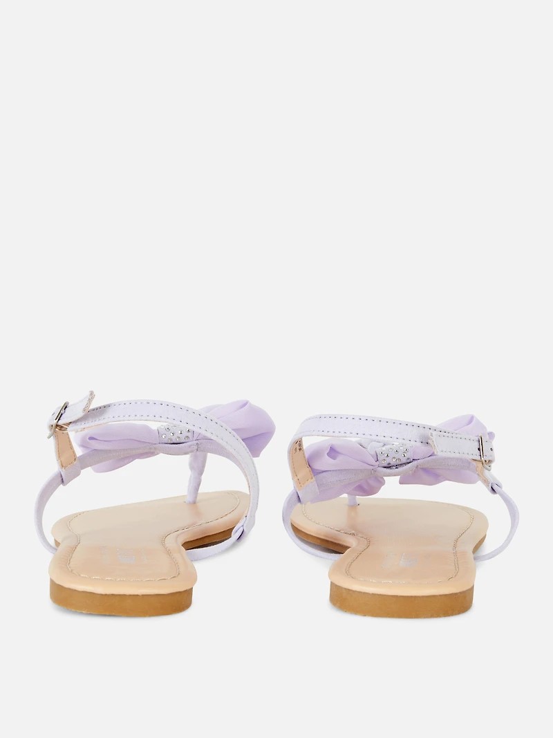 Wide Fit Chiffon Bow Sandals