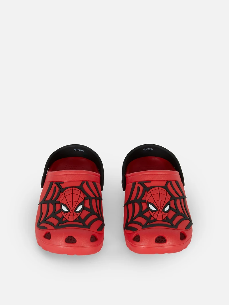 Boys Red Marvel Spider-Man Backstrap Clogs