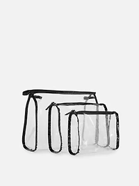 3-Pack Transparent Makeup Bags
