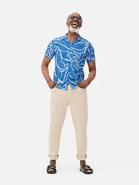 Patterned Crepe Shirt