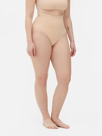 Women's Taupe Seamless High Waist Shapewear Briefs