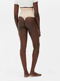 Women's Taupe High Waist Seamless Shapewear Thong