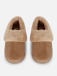 Faux Fur Lined Moccasin Slippers