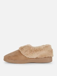 Faux Fur Lined Moccasin Slippers