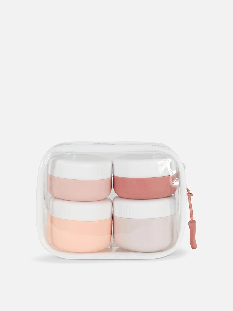 4-Pack Silicone Travel Jars