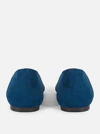 Women's Navy Faux Suede Flats