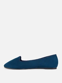 Women's Navy Faux Suede Flats