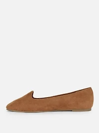 Women's Tan Faux Suede Flats