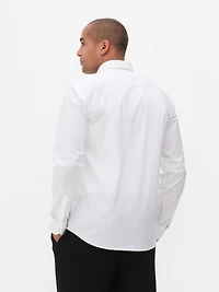 Men's White Stretch Regular Fit Shirt