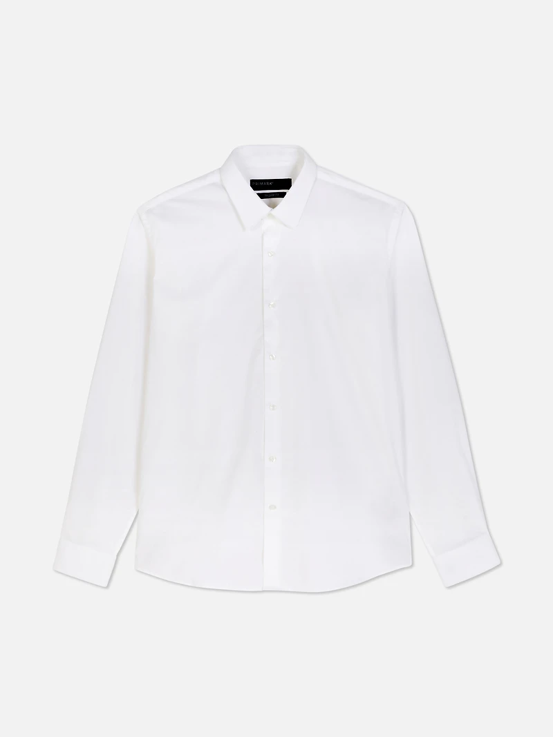 Men's White Stretch Regular Fit Shirt