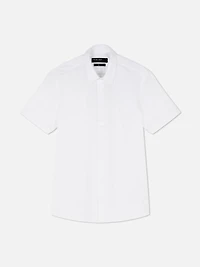 Men's White Slim Fit Short Sleeve Shirt