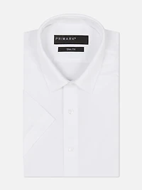 Men's White Slim Fit Short Sleeve Shirt