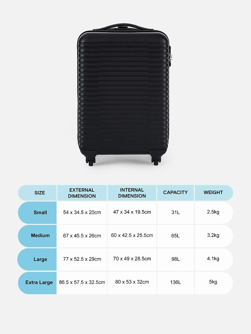 Ribbed Four-Wheel Hard Shell Suitcase
