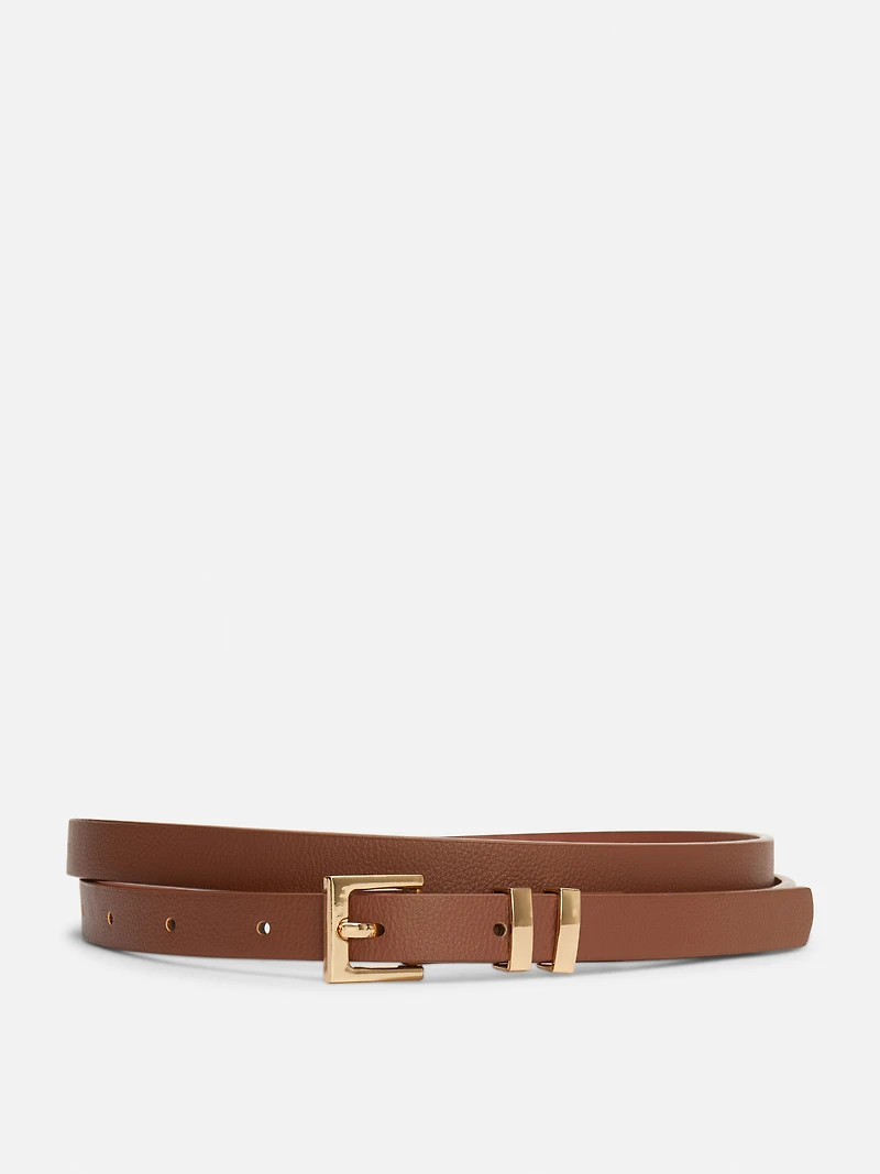 Skinny Square Buckle Belt