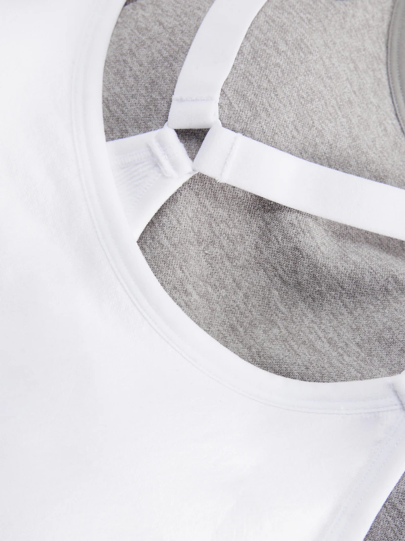 Women's White 2-Pack Seamless Racerback Sports Bras