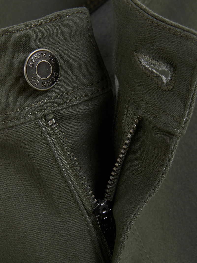 Women's Olive Essential Mid-Rise Skinny Jeans | Regul