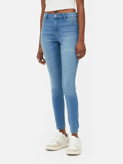 Women's Mid Blue Essential Mid-Rise Skinny Jeans | Regul