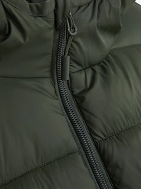 Men's Dark Green Hooded Puffer Jacket